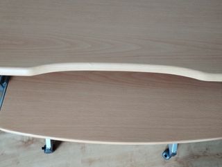 Mesa escritorio ruedas haya y plateado