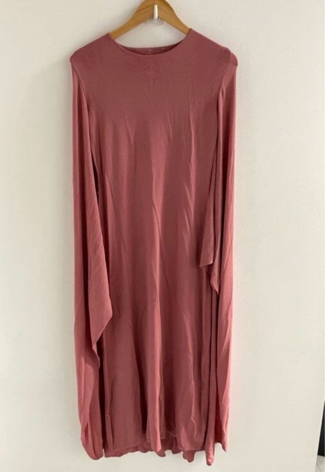 Vestido largo punto capa Zara rosa