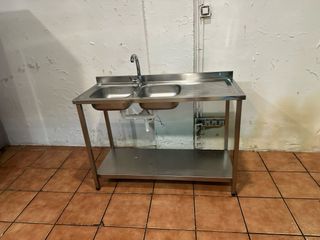 Fregadero industrial doble acero inoxidable