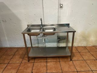 Fregadero industrial doble acero inoxidable