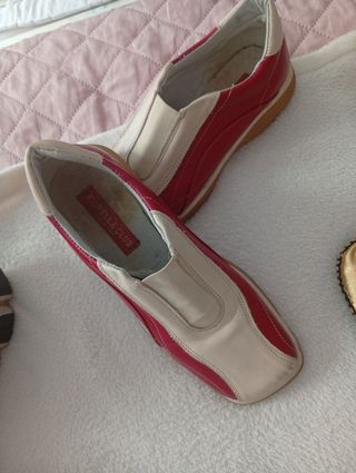 Zapatos FIORELLA CLUB Beige y Rojo