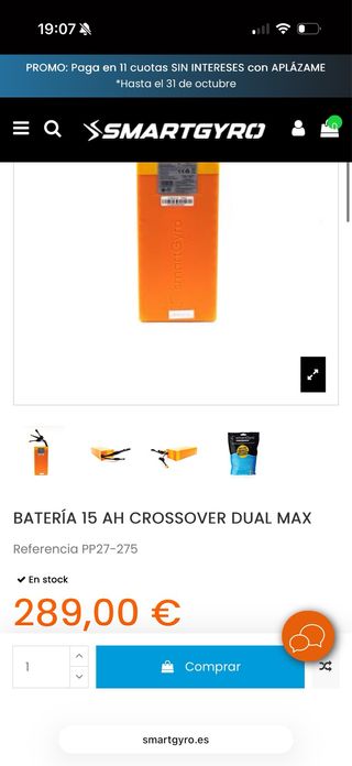 Batería Smartgyro Crossover Dual Max / 48v 15ah