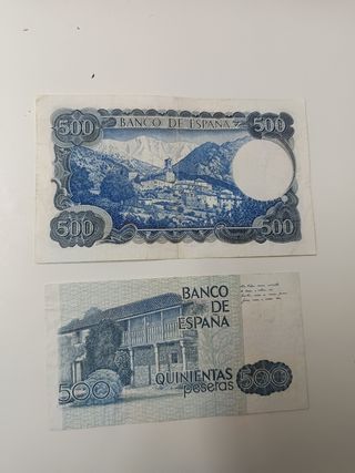 Billetes 500 Pesetas España (2 unidades)