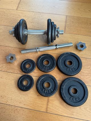 Mancuernas ajustables hasta 10 kg cada una