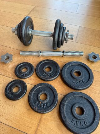 Mancuernas ajustables hasta 10 kg cada una