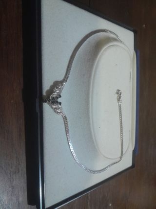 Collana vintage argento con pietre blu