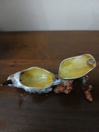 Portagioie Uccellino Ottone Dettagli Brillanti