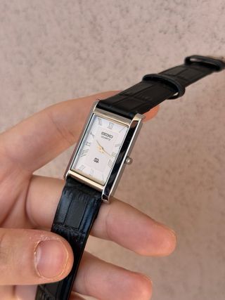 Orologio Seiko Tank Vintage Argento Nero