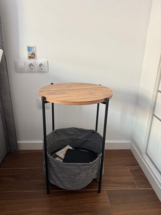 Mesitas Noche Auxiliar con Cesta Gris (2)