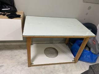 Mesa camilla madera y cristal 