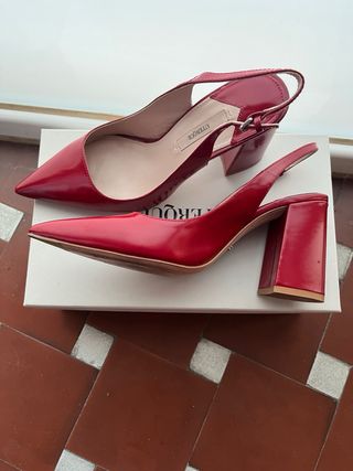Zapatos Salón Uterqüe Piel Rojo T38