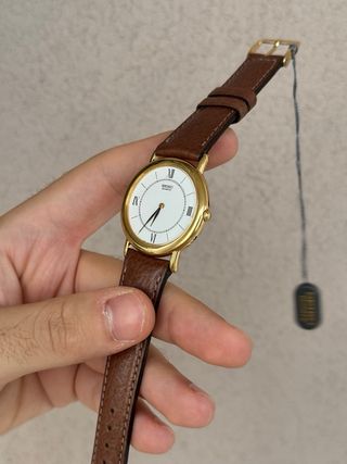 Orologio Seiko NOS Vintage Oro Pelle Marrone