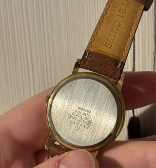 Orologio Seiko NOS Vintage Oro Pelle Marrone