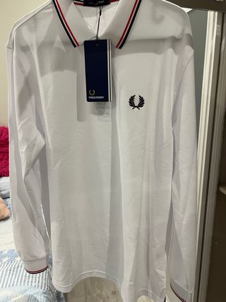Polo Blanco Manga Larga