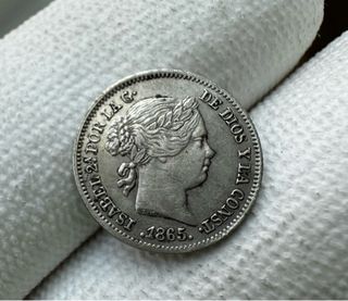 Moneda 10 céntimos de escudo Isabel II 1865