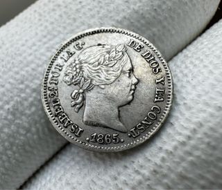 Moneda 10 céntimos de escudo Isabel II 1865