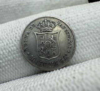 Moneda 10 céntimos de escudo Isabel II 1865