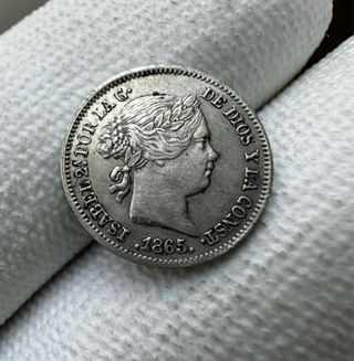 Moneda 10 céntimos de escudo Isabel II 1865