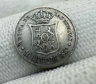 Moneda 10 céntimos de escudo Isabel II 1865