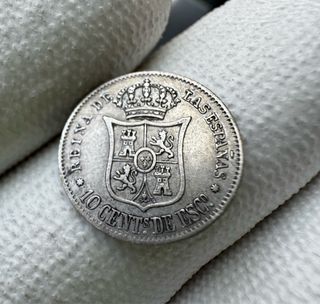Moneda 10 céntimos de escudo Isabel II 1865