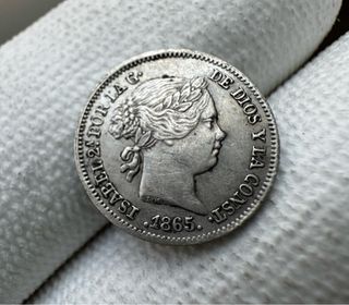 Moneda 10 céntimos de escudo Isabel II 1865