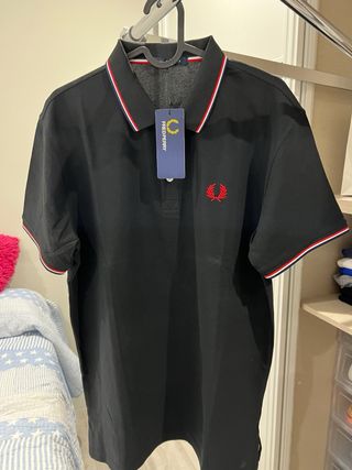 Polo Negro Manga Corta