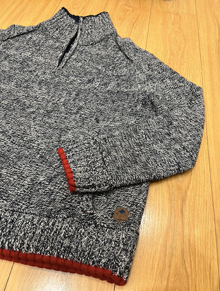 jersey de punto azul gris talla grande hombre