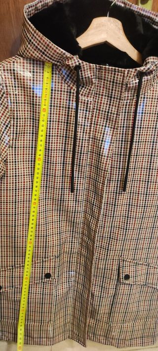 Chubasquero cuadros forro terciopelo Talla S