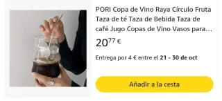 LIQUIDACIÓN Vaso de cristal con Pajita cristal