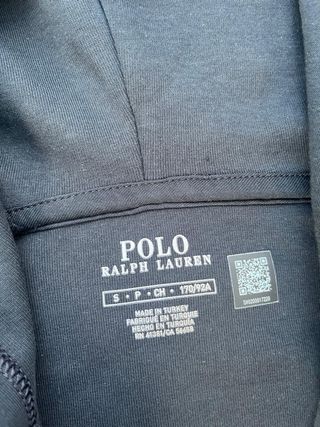 Sudadera Ralph Lauren Negra con Capucha Talla S