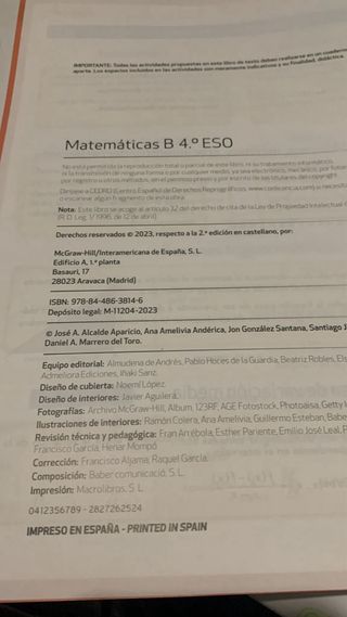 Matemáticas B 4.º ESO