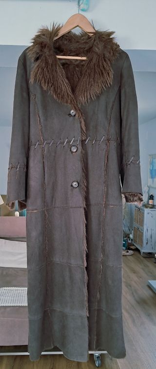 Abrigo Antelina Original Marrón talla 40 ó 42.