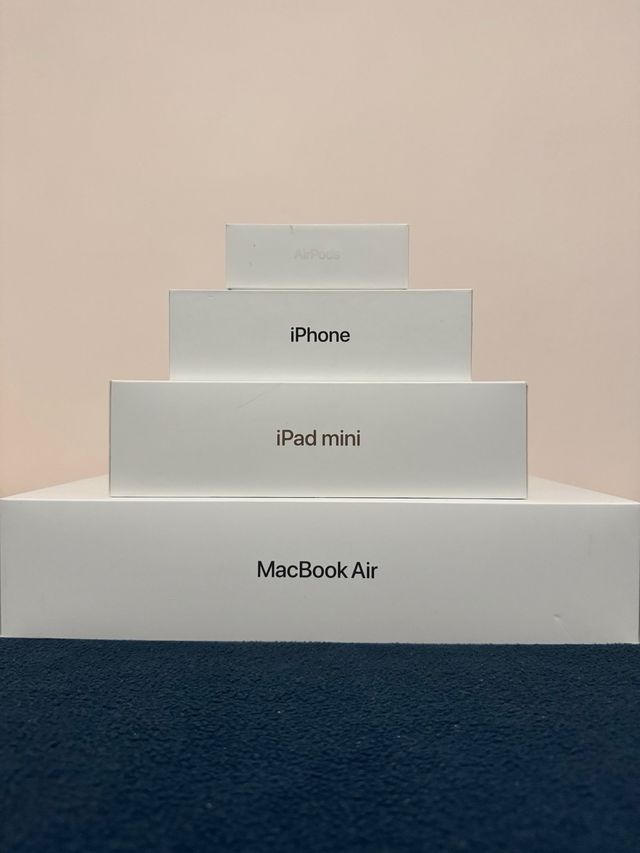 Cajas Apple iPhone, AirPods, MacBook, iPad Mini