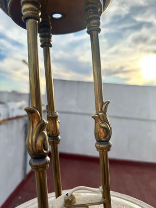 Lámpara Techo Vintage Metal Dorado Cristal