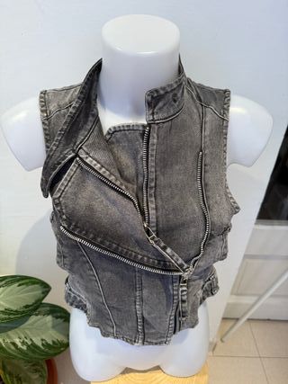 Top Denim Grey Y2K 