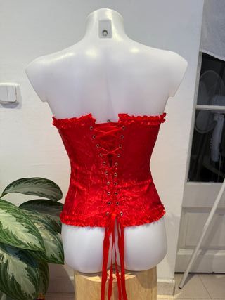 Corsé Rojo Vintage con Lazos