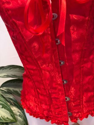 Corsé Rojo Vintage con Lazos