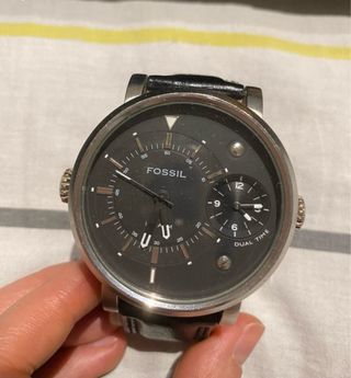 Orologio Fossil Dual Time Nero Argento
