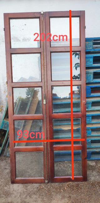 Puertas de madera con cristal