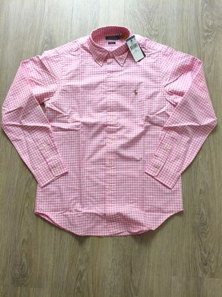 Camisa Polo Ralph Lauren cuadros rosa