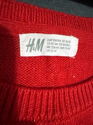 Jersey H&M Corazón Lentejuelas Rojo