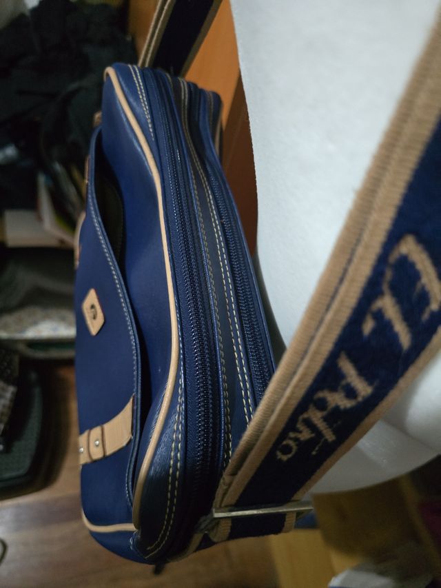 Borsa El Potro blu e beige