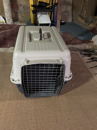 Transportín perro mediano beige/gris