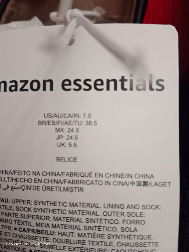 Sapatilhas Amazon Essentials Tamanho 38.5