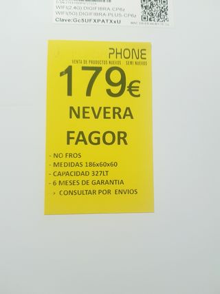 Nevera FAGOR 179€
