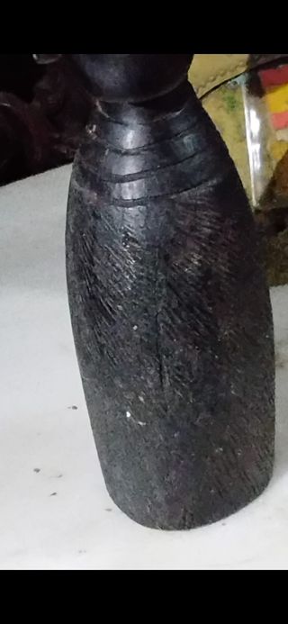 Escultura Antigua Talla Madera Ébano