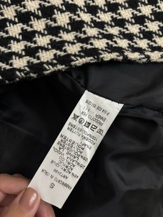 Cappotto crop Zuiki fantasia pied de poule