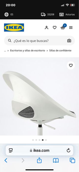 Silla de escritorio juvenil IKEA blanca