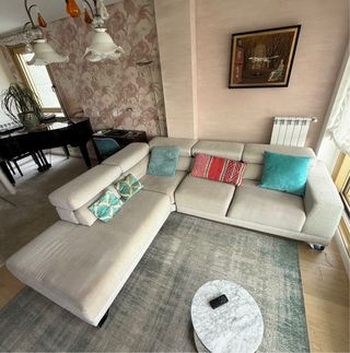Sofá rinconero beige 2 asientos extraíbles