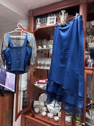 Conjunto de falda y top azul